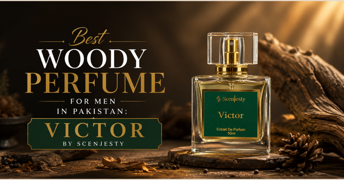 Best Woody Perfume for Men in Pakistan: Victor by Scenjesty